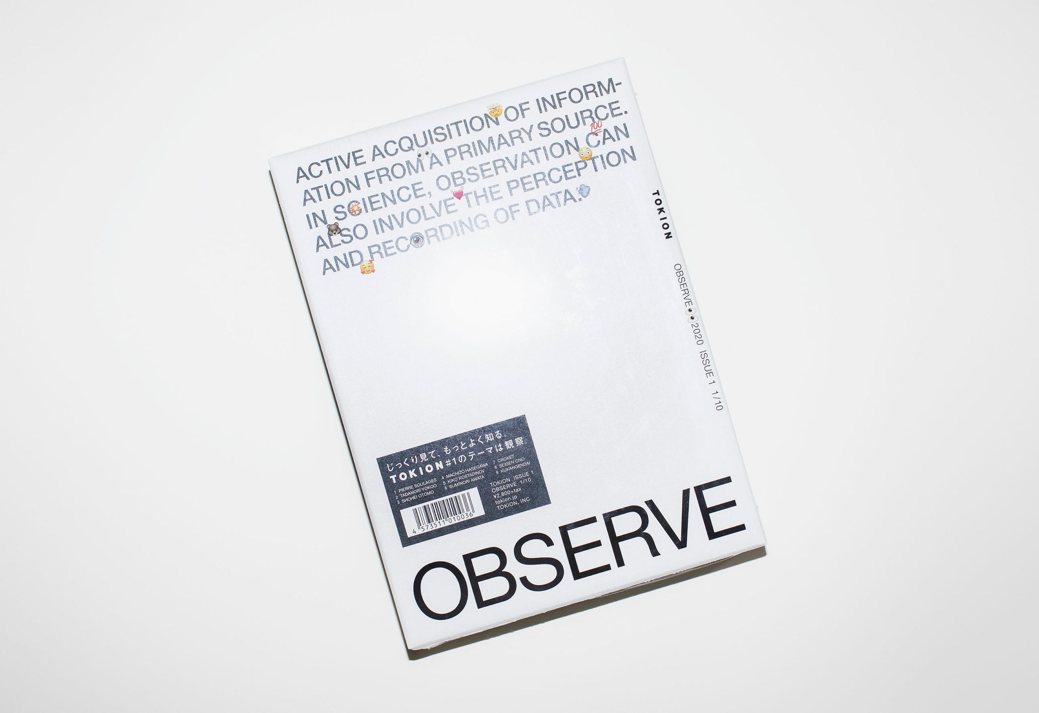 TOKION ISSUE 1 OBSERVE - TOKION - カッティングエッジなカルチャー