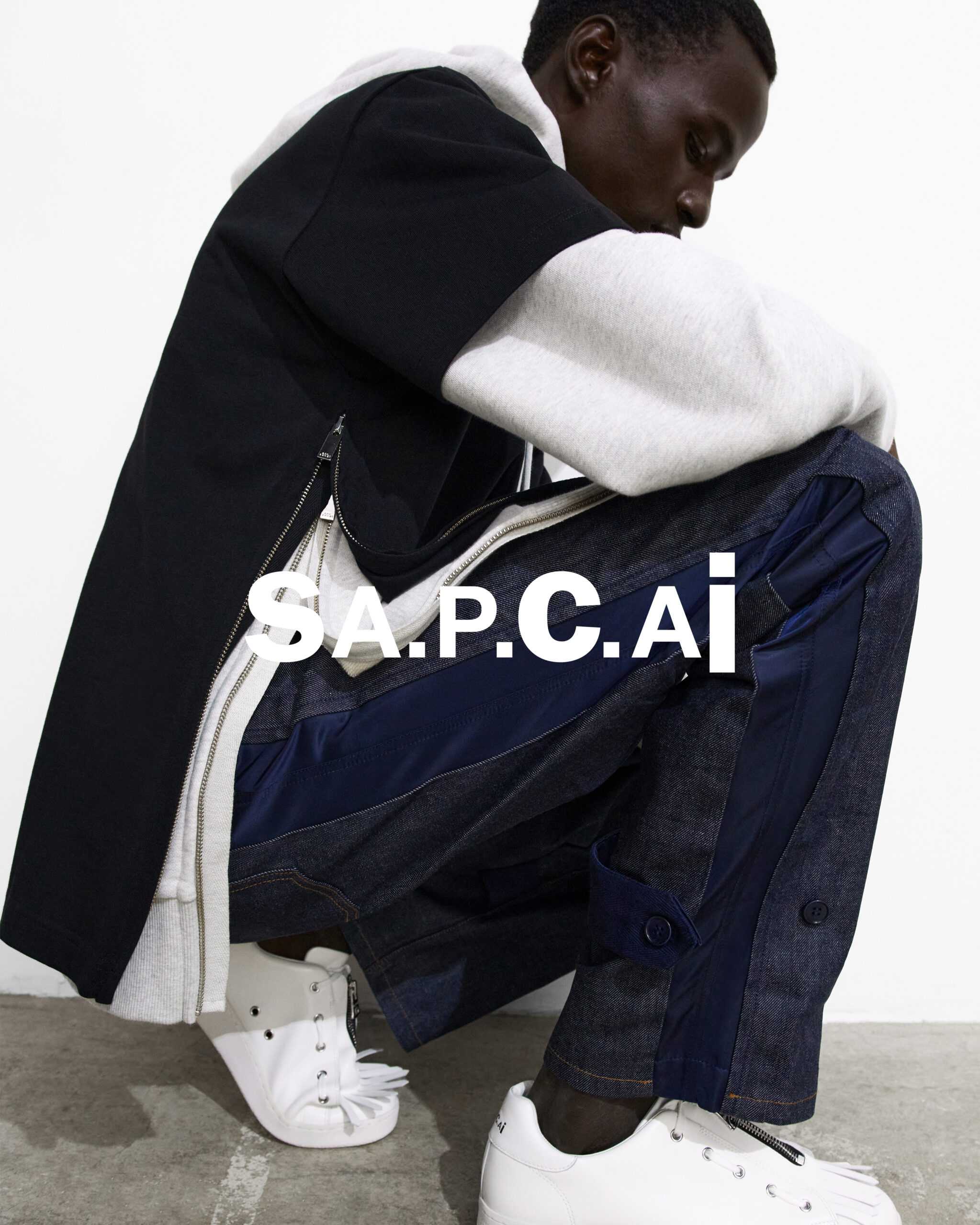 sacai サカイ APC A.P.C. アーペーセー コラボ レザースニーカー ...