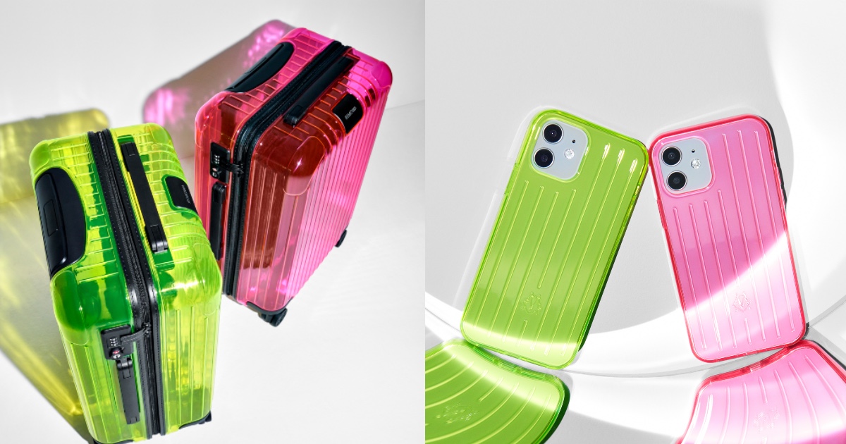 リモワ」から半透明ネオンカラーのスーツケースとiPhoneケースが登場 