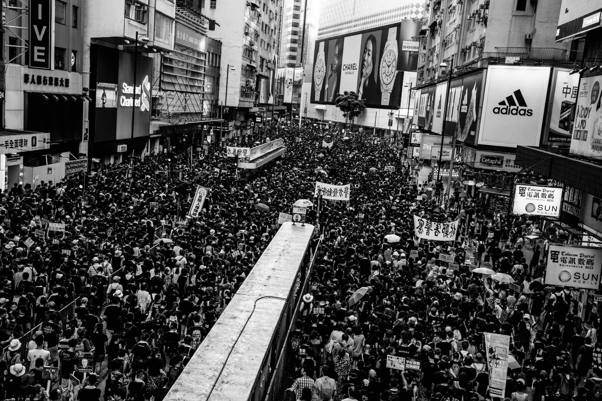 香港民主化デモの様子