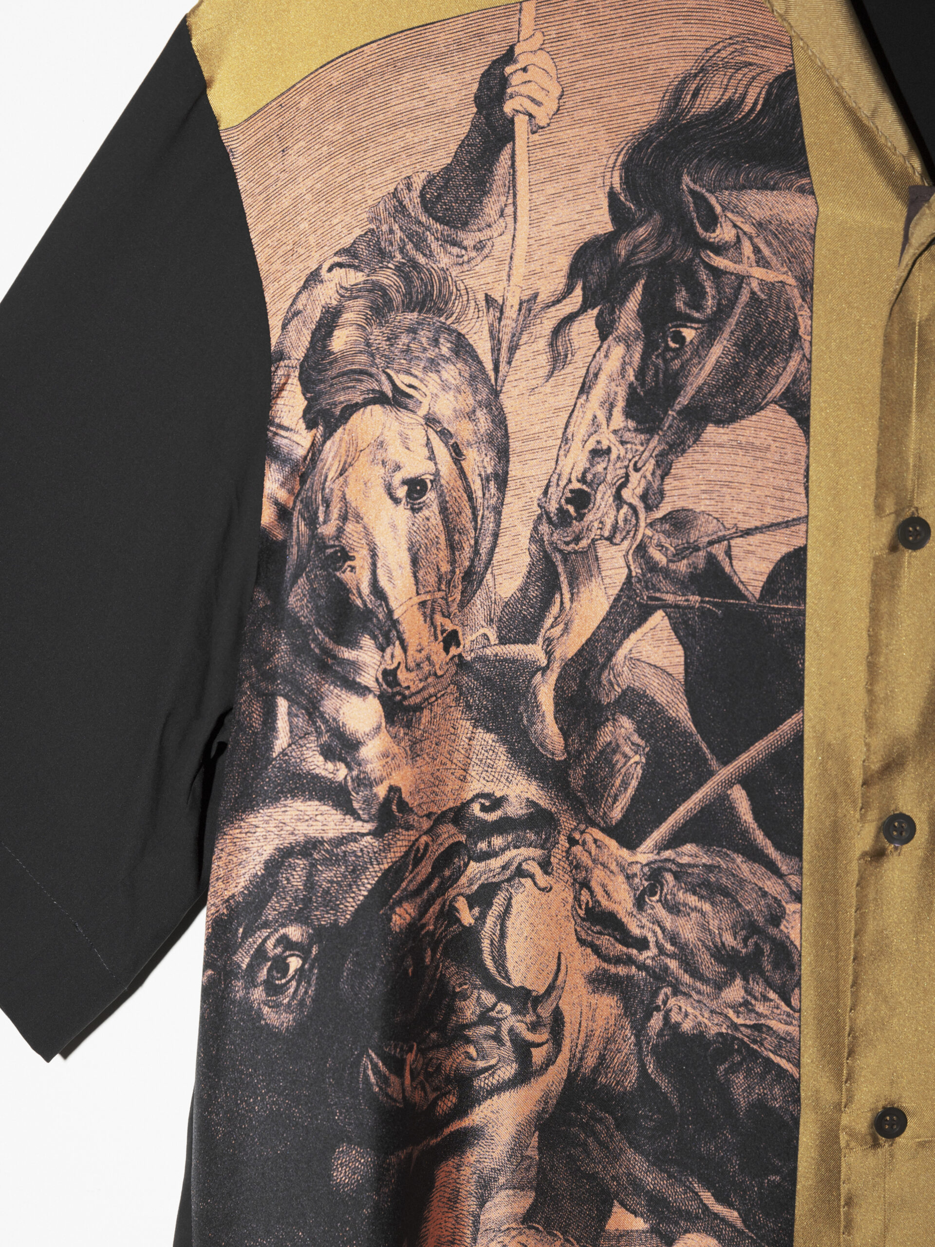 「ドリス ヴァン ノッテン」のプリントシルクオープンカラーシャツ ¥92,400