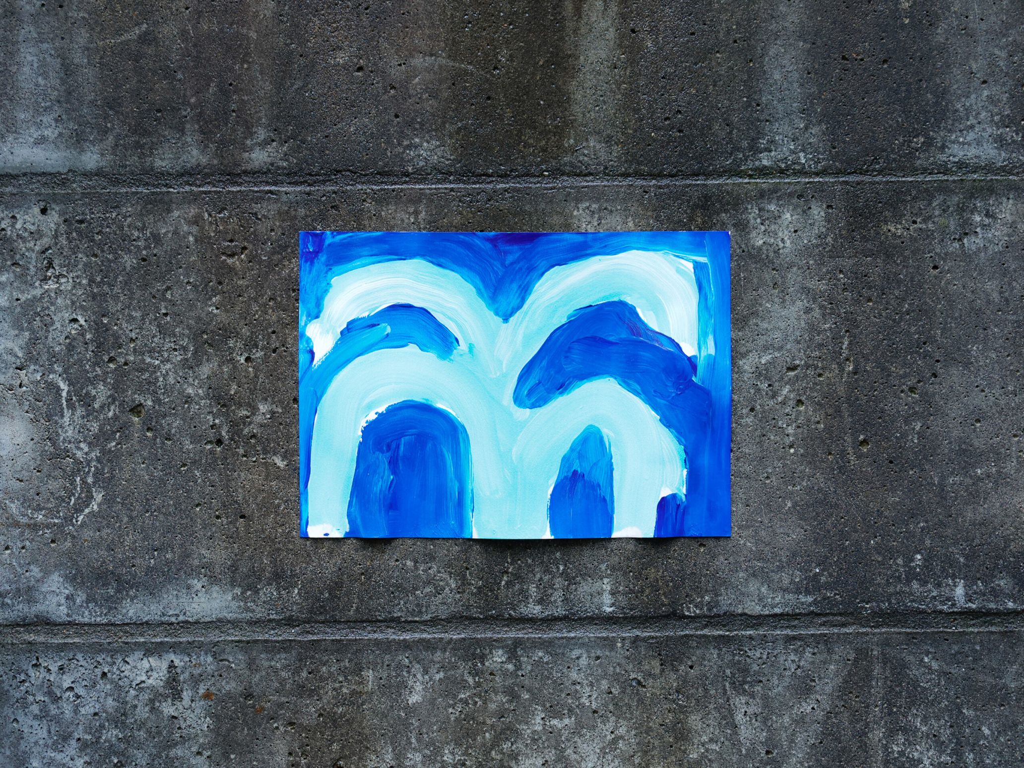 「町の絵」展示風景 「噴水」（2022）　21×29.7cm　紙、アクリル