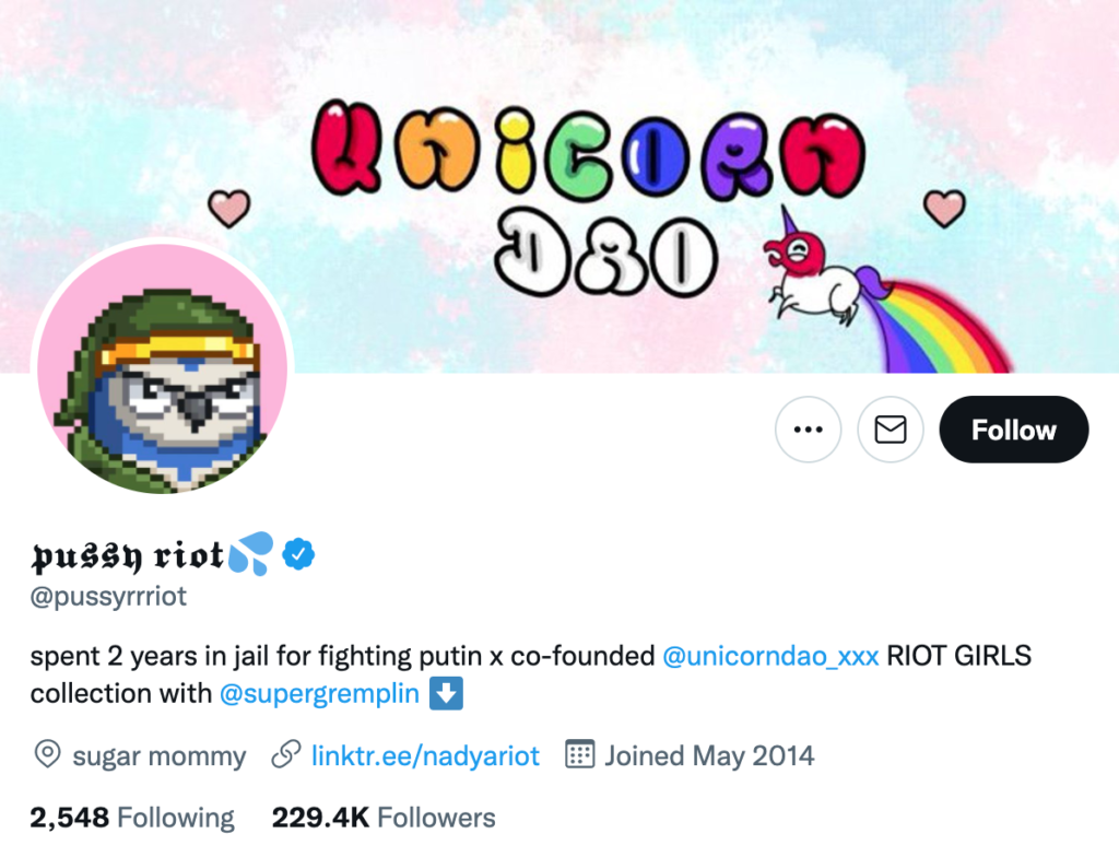 Official Twitter of Pussy Riot（@pussyrrriot）