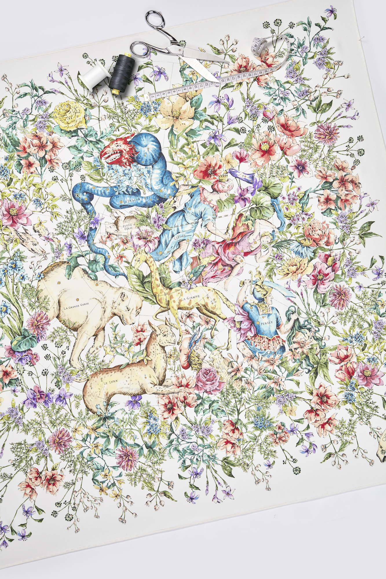 ディオール」から星座や鮮やかな花をプリントしたスカーフなどが登場