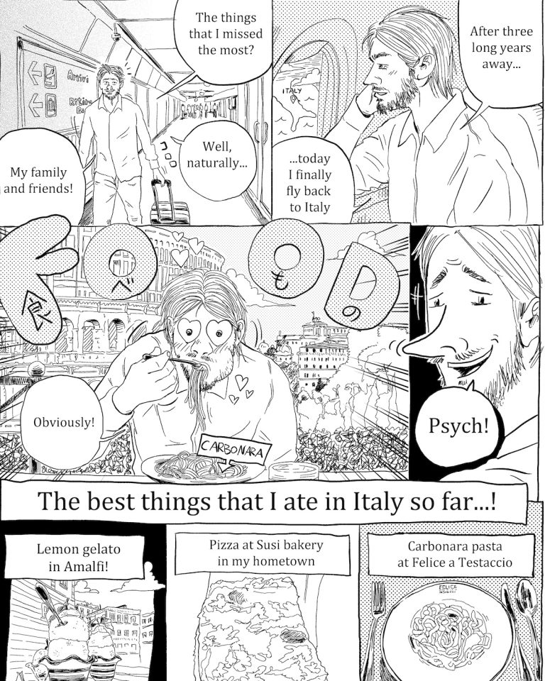 Peppe introduces his first encounter with Japanese culture through his manga. In the sixth installment, Peppe returns to his hometown in Italy and tries ramen, a popular dish in Milan.