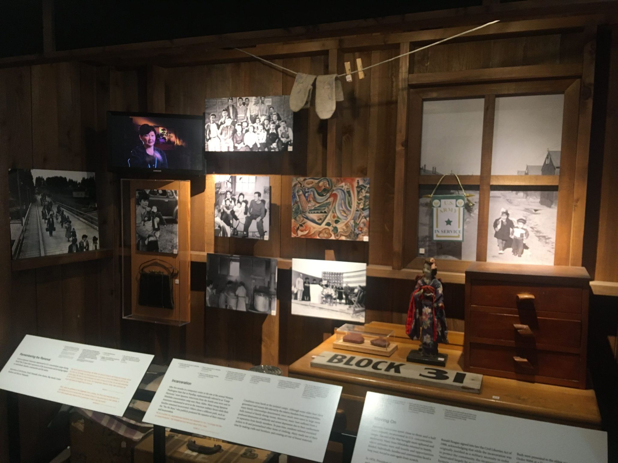 ウィング・ルーク博物館の強制収容所の生活を紹介する展示