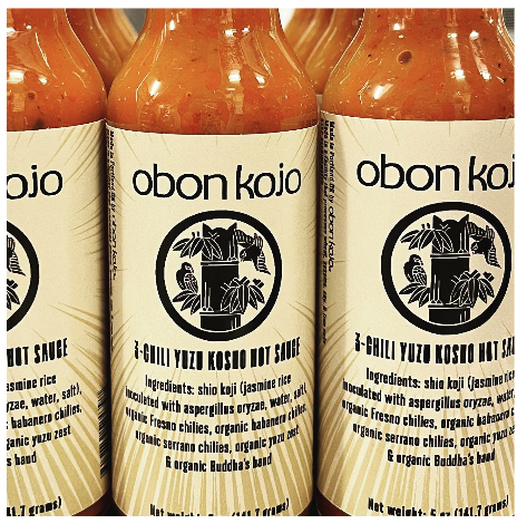 They recently started to sell Obon Kojo a yuzu kosho (pepper) sauce with three different kinds of chili.