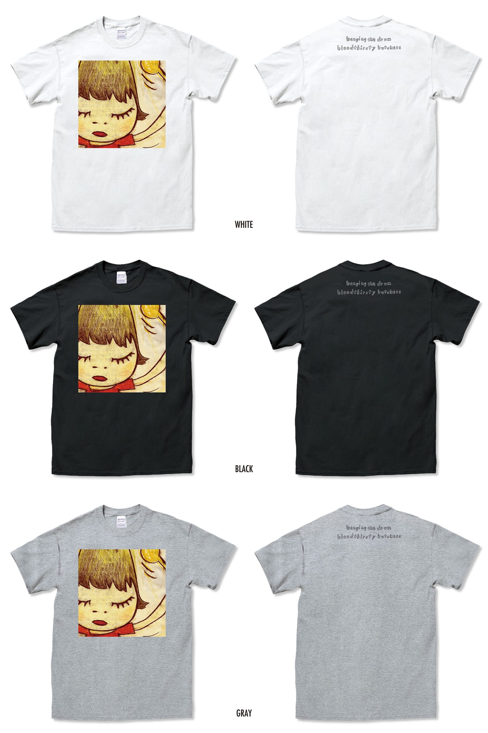 奈良美智 bloodthirsty butchers VS +/- Tシャツ 白 - トップス