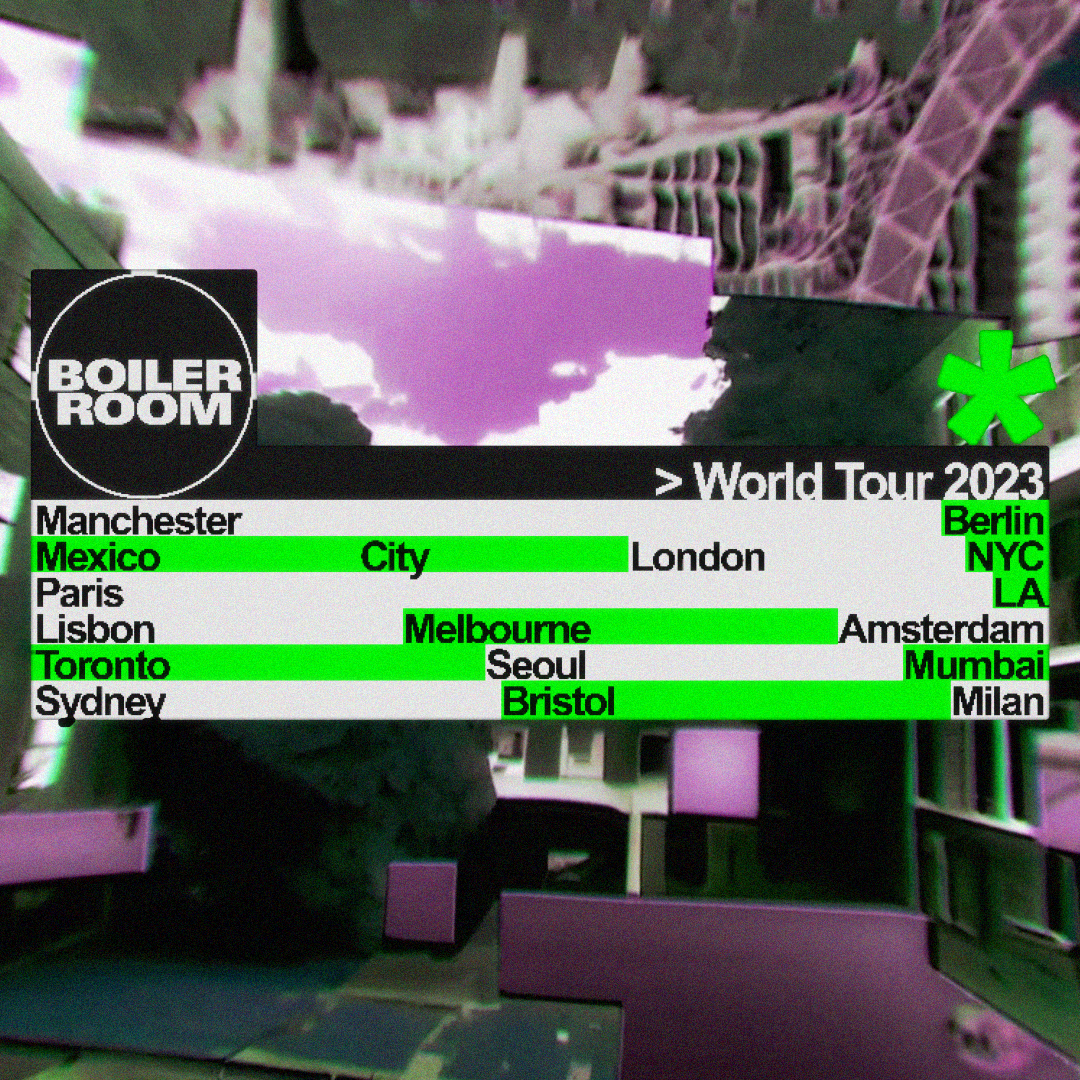 「Boiler Room World Tour 2023」のフライヤー
